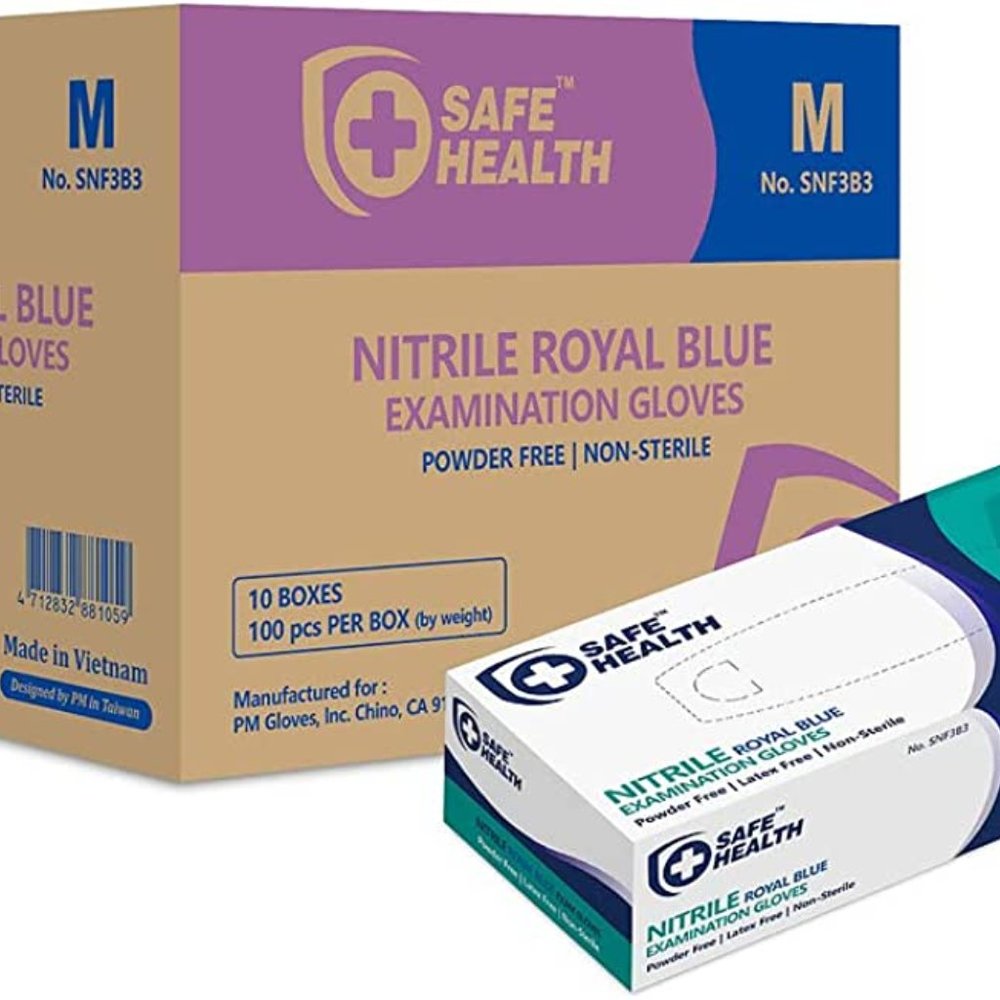 MEDIUM 1000 Nitrile Gloves Medical Grade - 10 boxes of 100 Blue Exam hand rubber